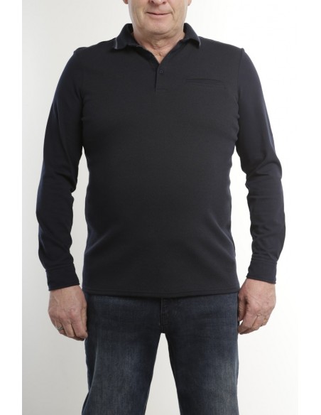 Polo bi-matière Magasins Bleus