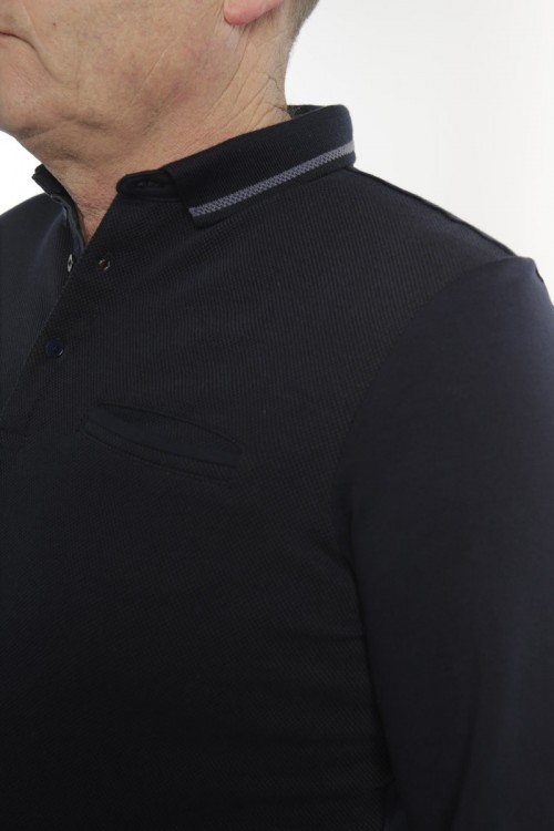 Polo bi-matière Magasins Bleus 2