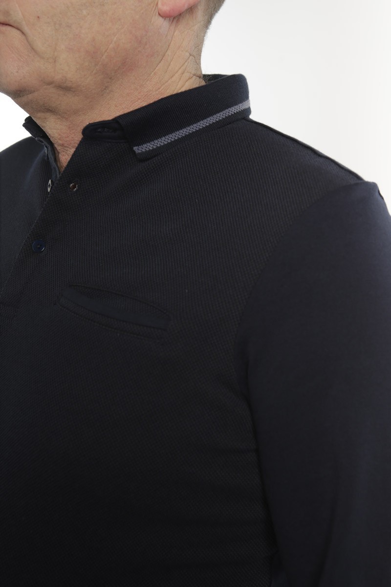 Polo bi-matière Magasins Bleus