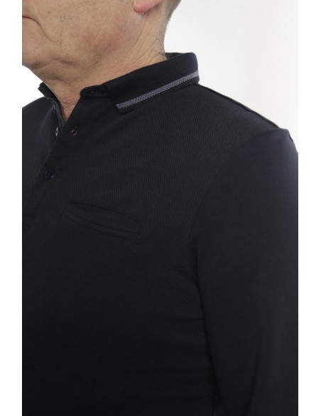 Polo bi-matière Magasins Bleus