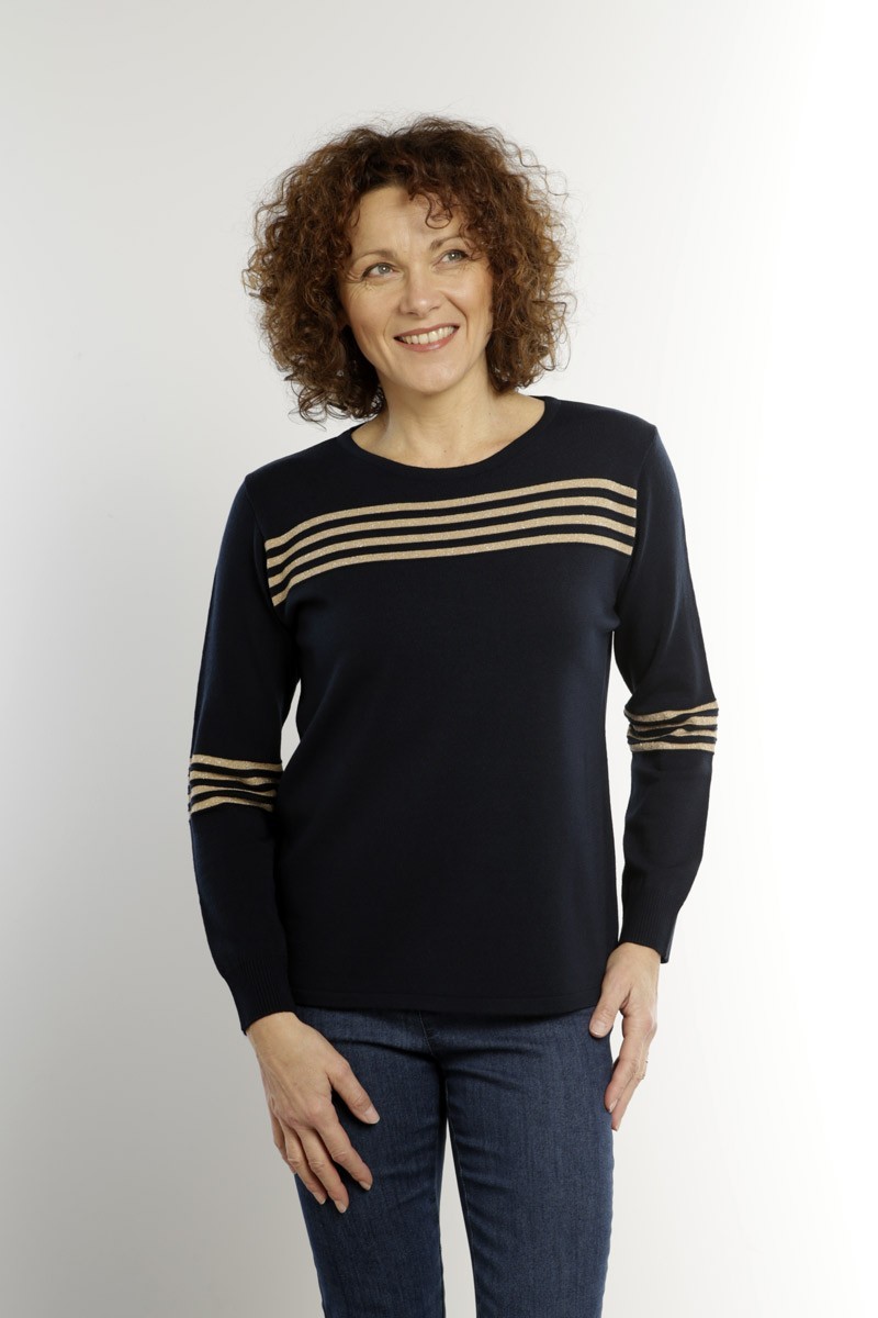 Pull rayures dorées Magasins Bleus