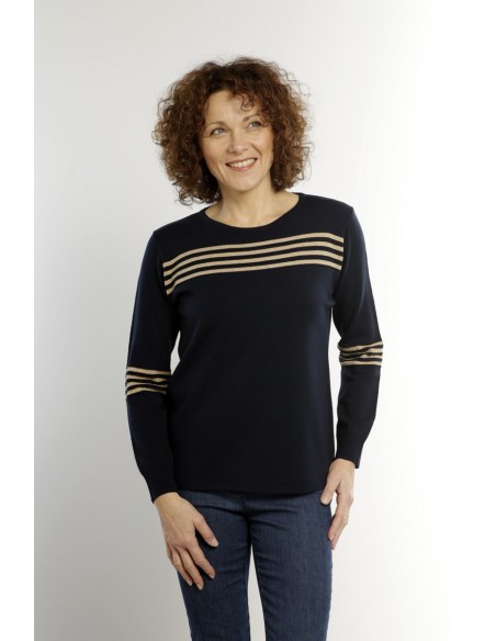 Pull rayures dorées Magasins Bleus