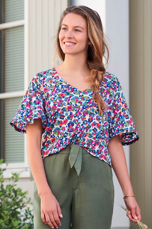 Top fleuri Magasins Bleus