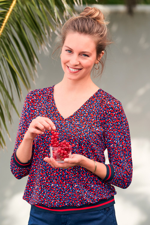 Top élastiqué imprimé Magasins Bleus