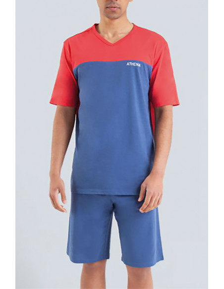 Pyjama court bicolore homme Magasins Bleus