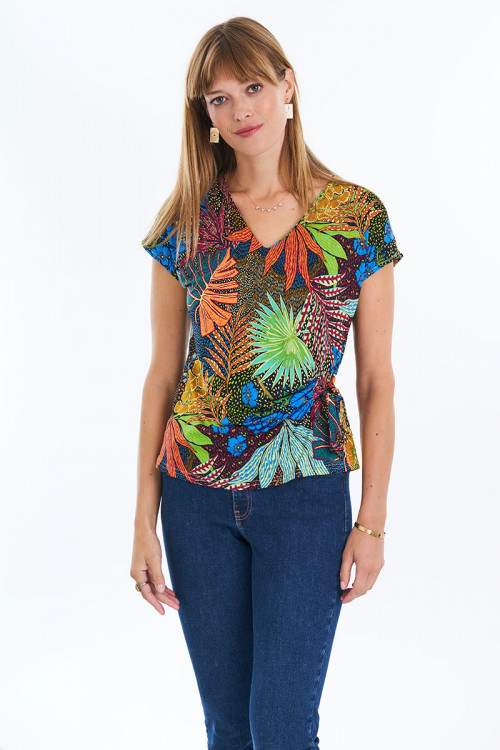 Top imprimé manches courtes Magasins Bleus