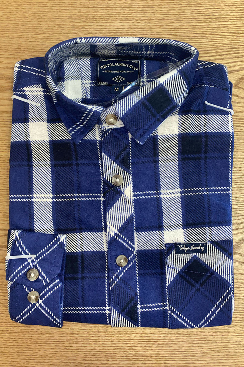 Chemise à carreaux en flanelle Magasins Bleus