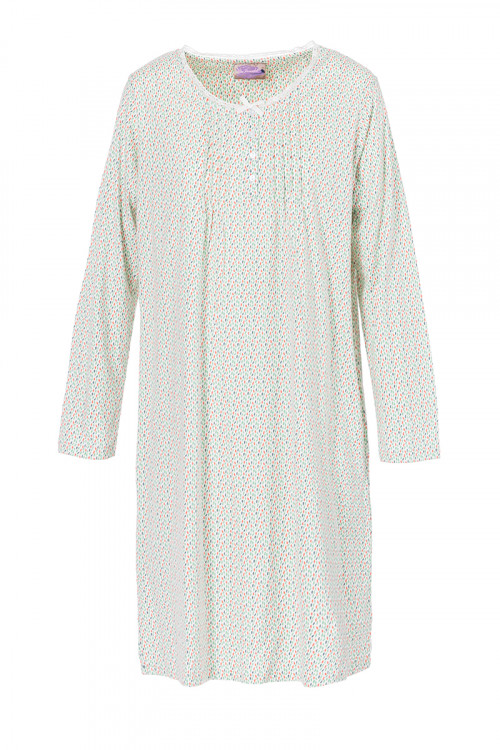 CHEMISE DE NUIT MANCHES LONGUES - IMPRIMEE - 1 Monsieur Solfin | Fabriqué en France