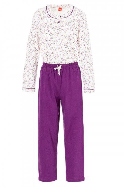 PYJAMA MANCHES LONGUES - COL ROND+ 2 BOUTONS - 1 Monsieur Solfin | Fabriqué en France
