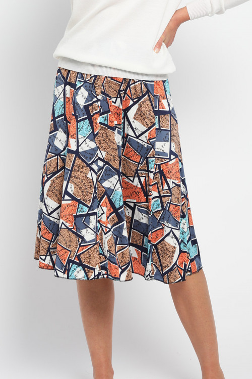 Jupe midi ample imprimée Magasins Bleus