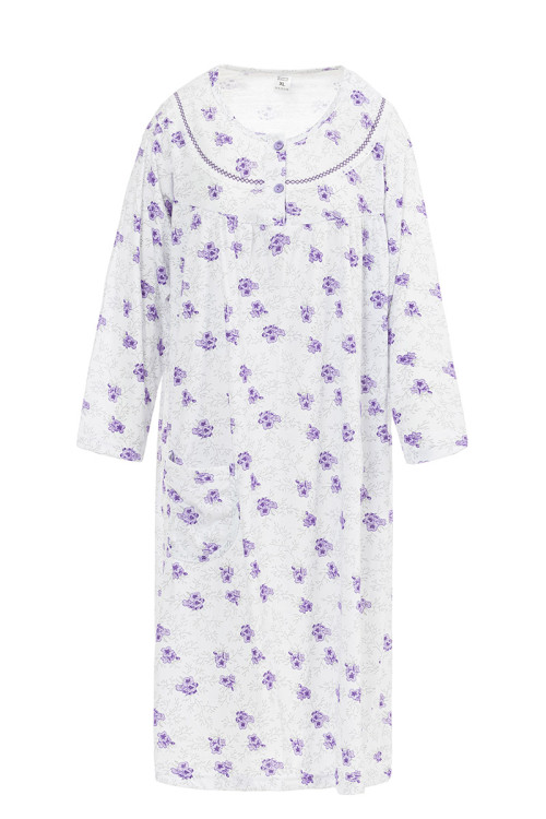 CHEMISE DE NUIT M/L - LONGUE - IMPRIMEE - 1 Monsieur Solfin | Fabriqué en France