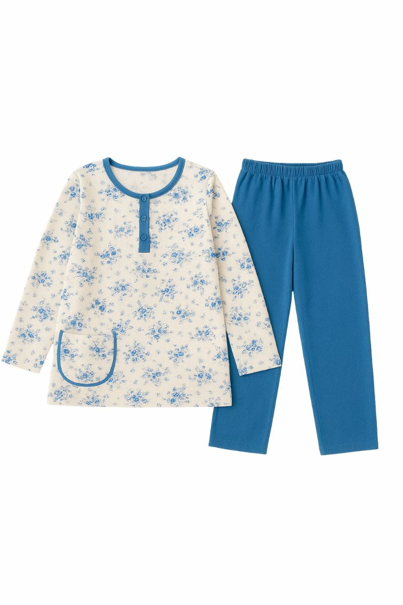 Pyjama manches longues imprimé fleurs Magasins Bleus